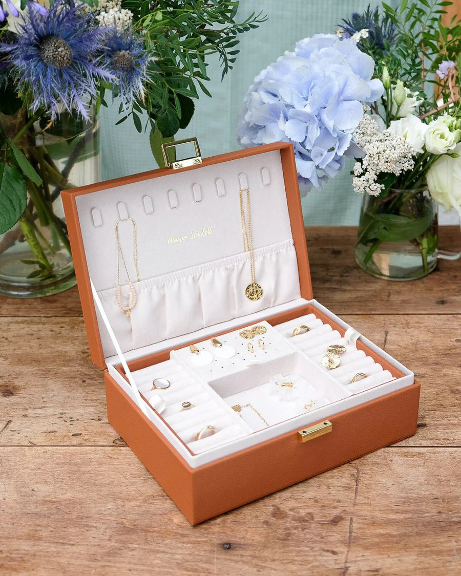 Louise Leather Jewelry Box | Camel