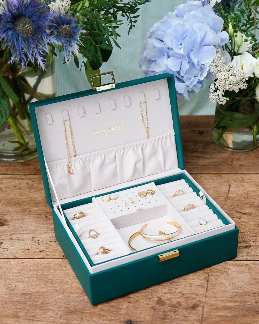Louise Leather Jewelry Box | Green