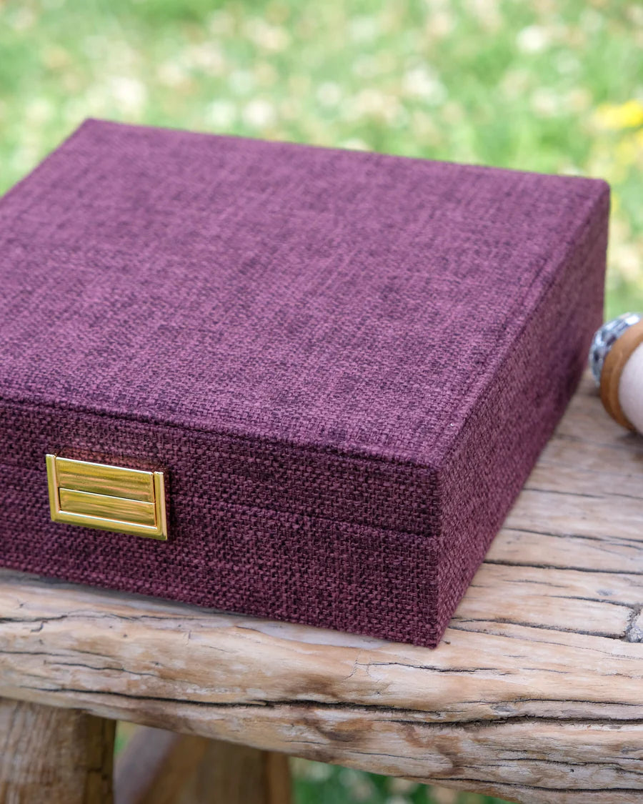 Anne Linen Jewelry Box | Burgundy