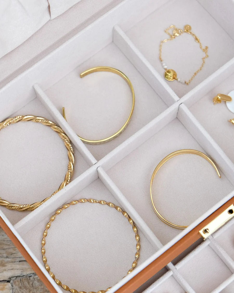 Denise Leather Jewelry Box | Camel