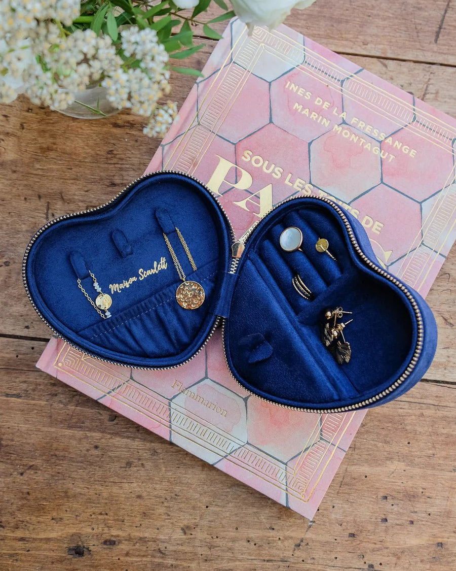 Celeste Heart Jewelry Box | Navy Blue