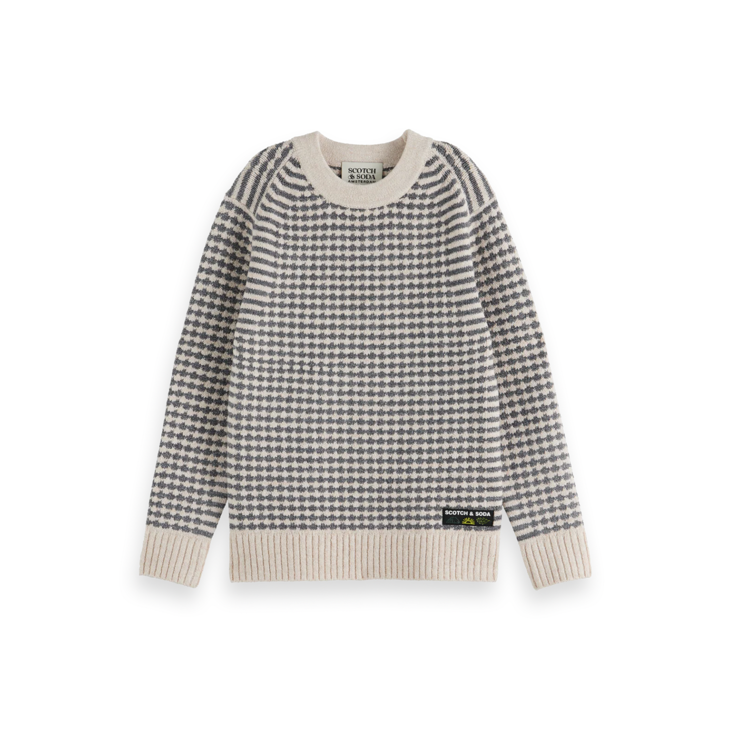 Chenille Pullover | Grey Melange/Eggnog