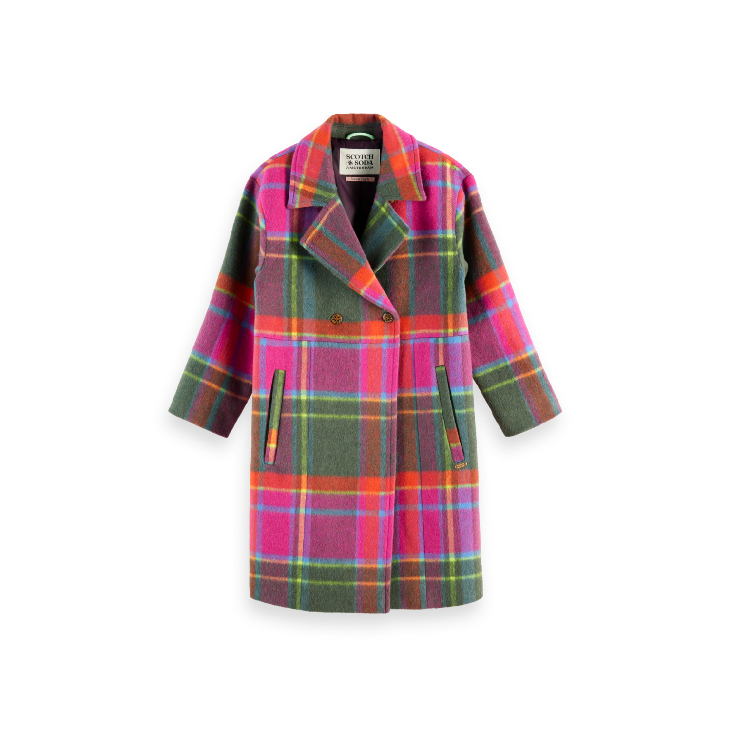 Oversized Rainbow Wool Coat | Rainbow Check