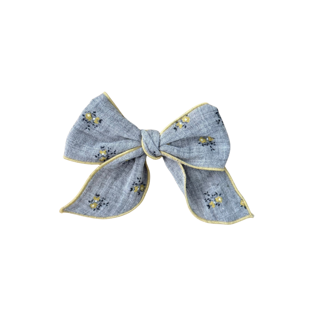 Muslin Bow | Grey Floral
