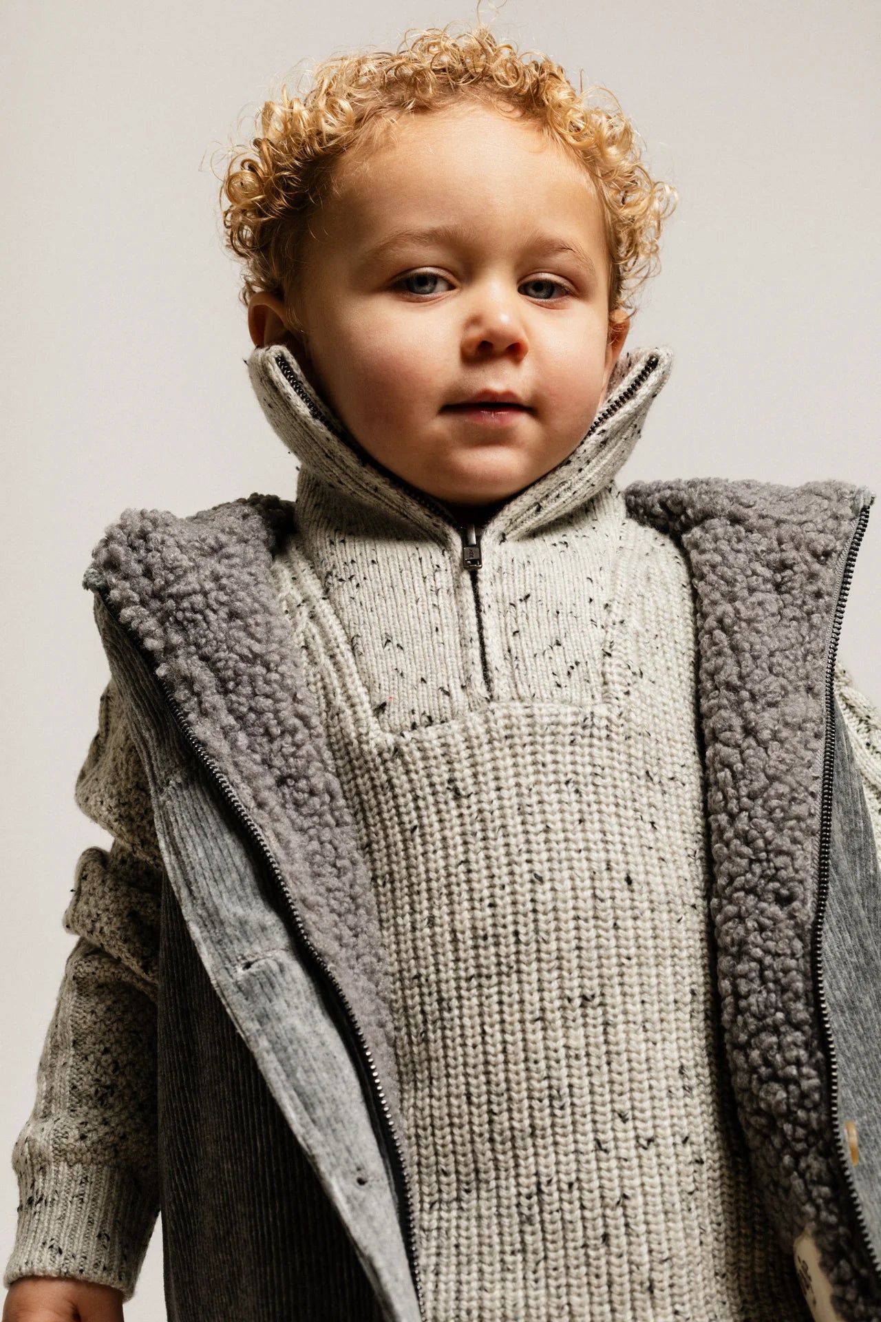 Lenn Half-Zip Sweater | Grey Multicolor