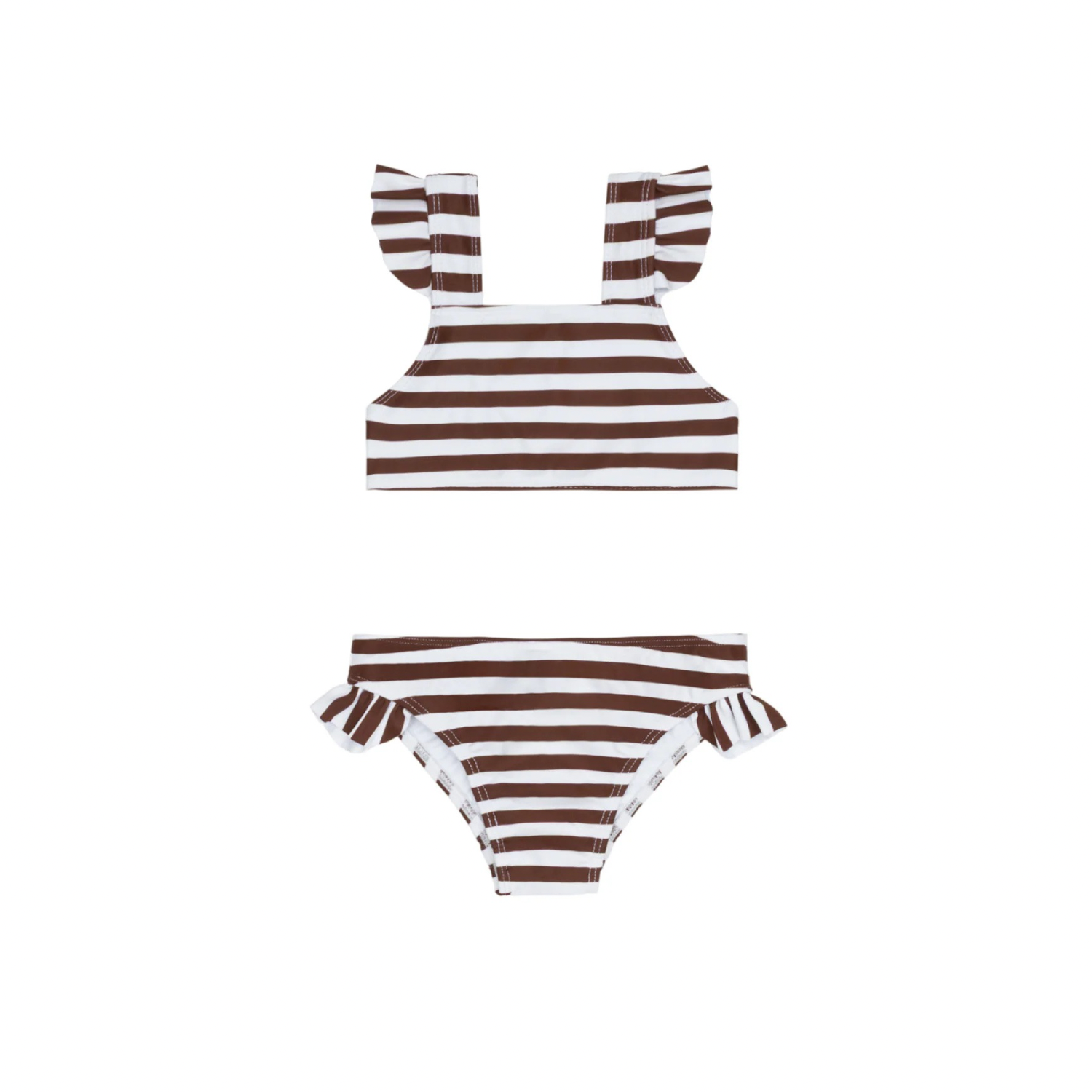 Ruffle Tie Back Bikini | Cocoa Stripe