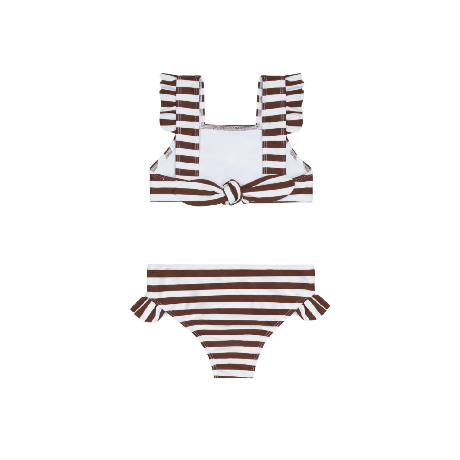 Ruffle Tie Back Bikini | Cocoa Stripe