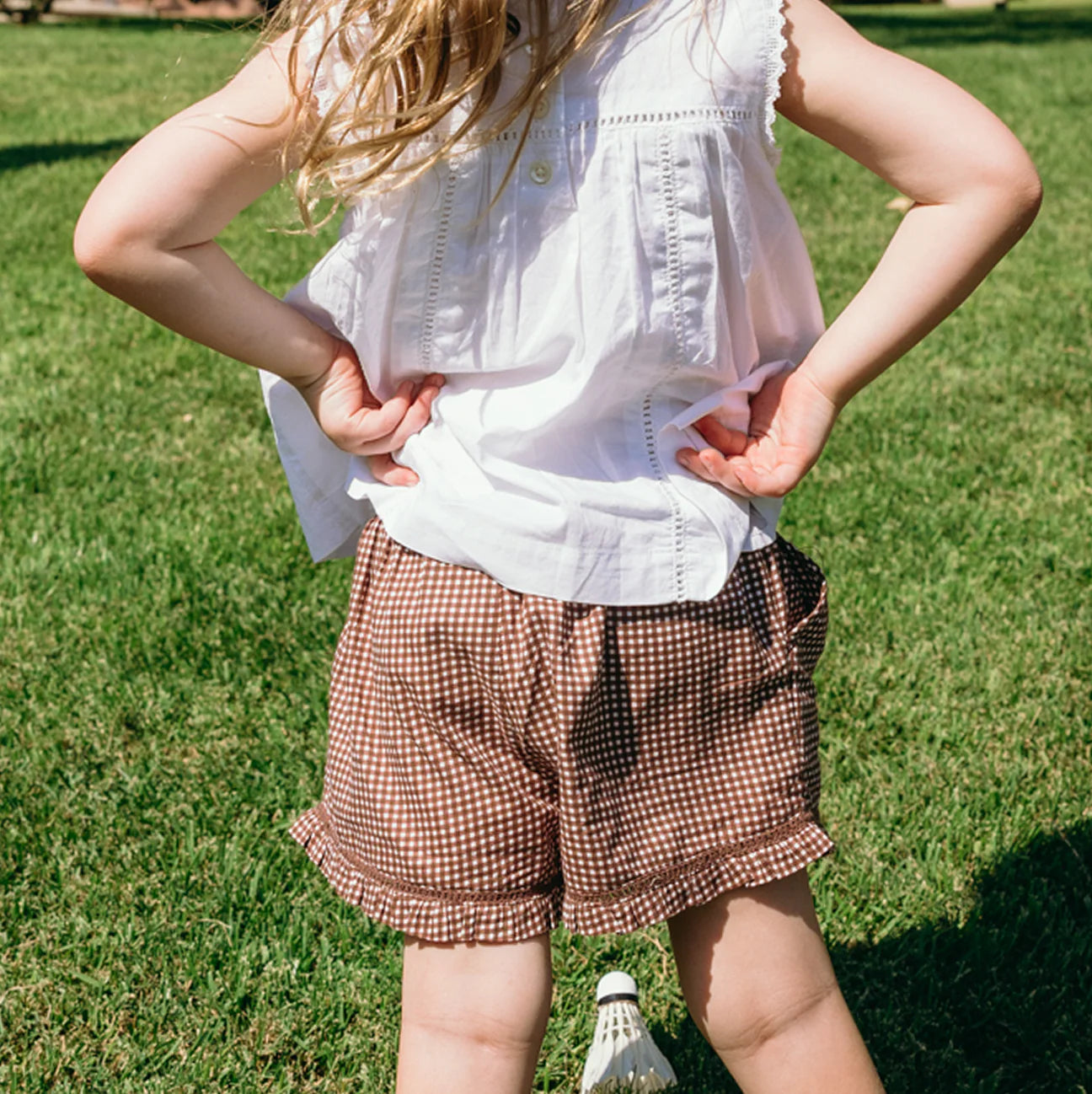 Gingham Ruffle Shorts | Cocoa