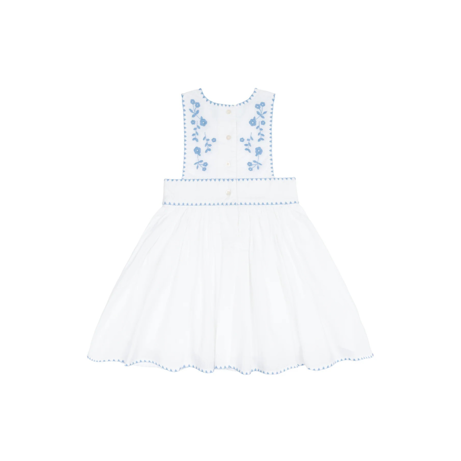 Embroidered Pinafore Dress | White