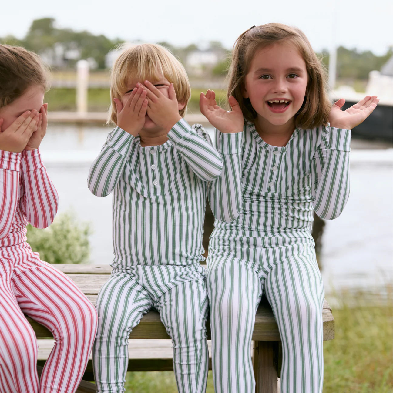 Pima Pajamas Set | Boxwood Stripe