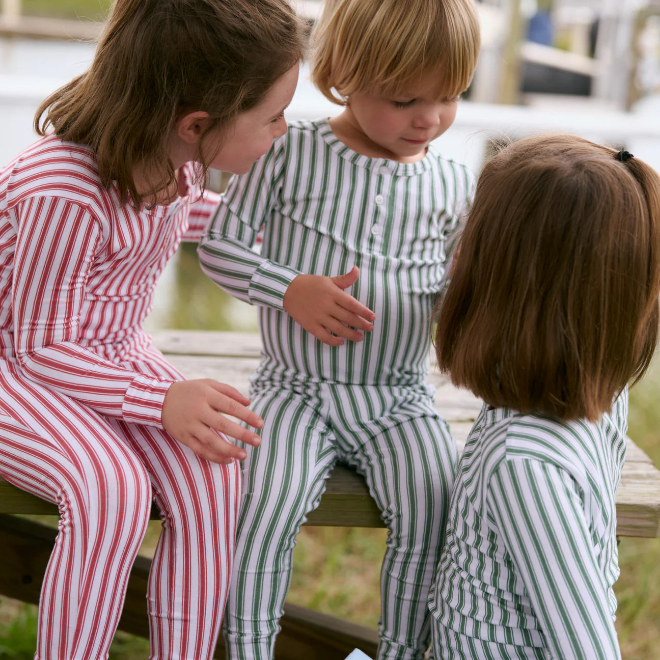 Pima Pajamas Set | Boxwood Stripe