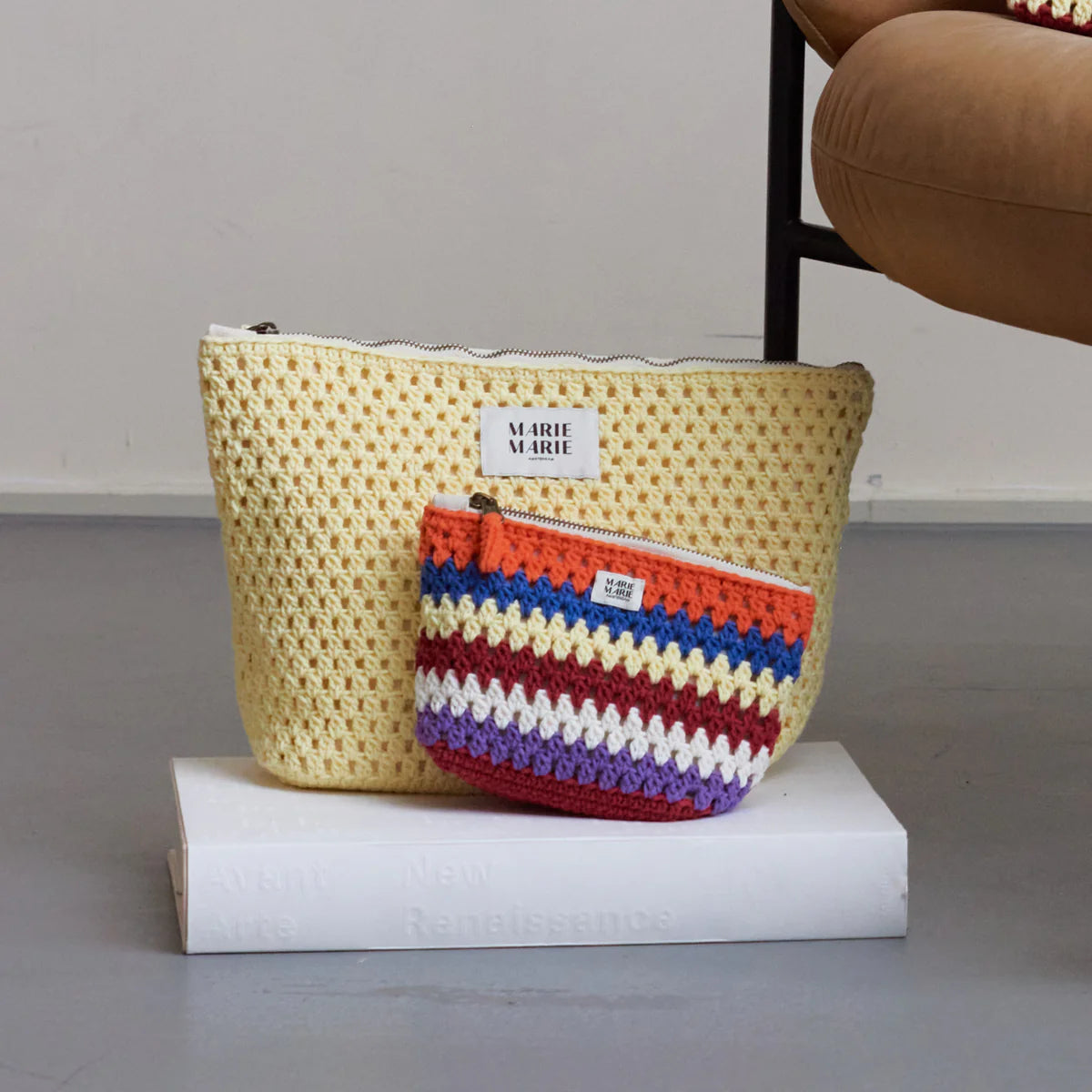 Solid Crochet Large Pouch