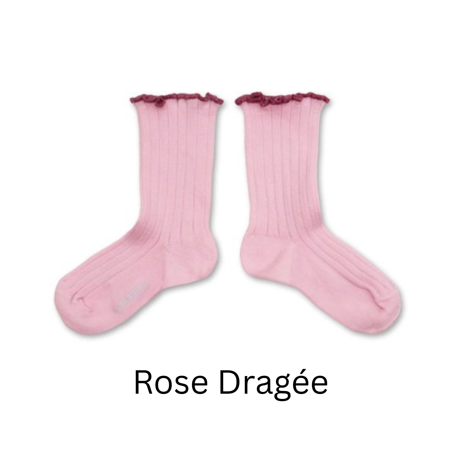 Delphine Lettuce Trim Ribbed Socks