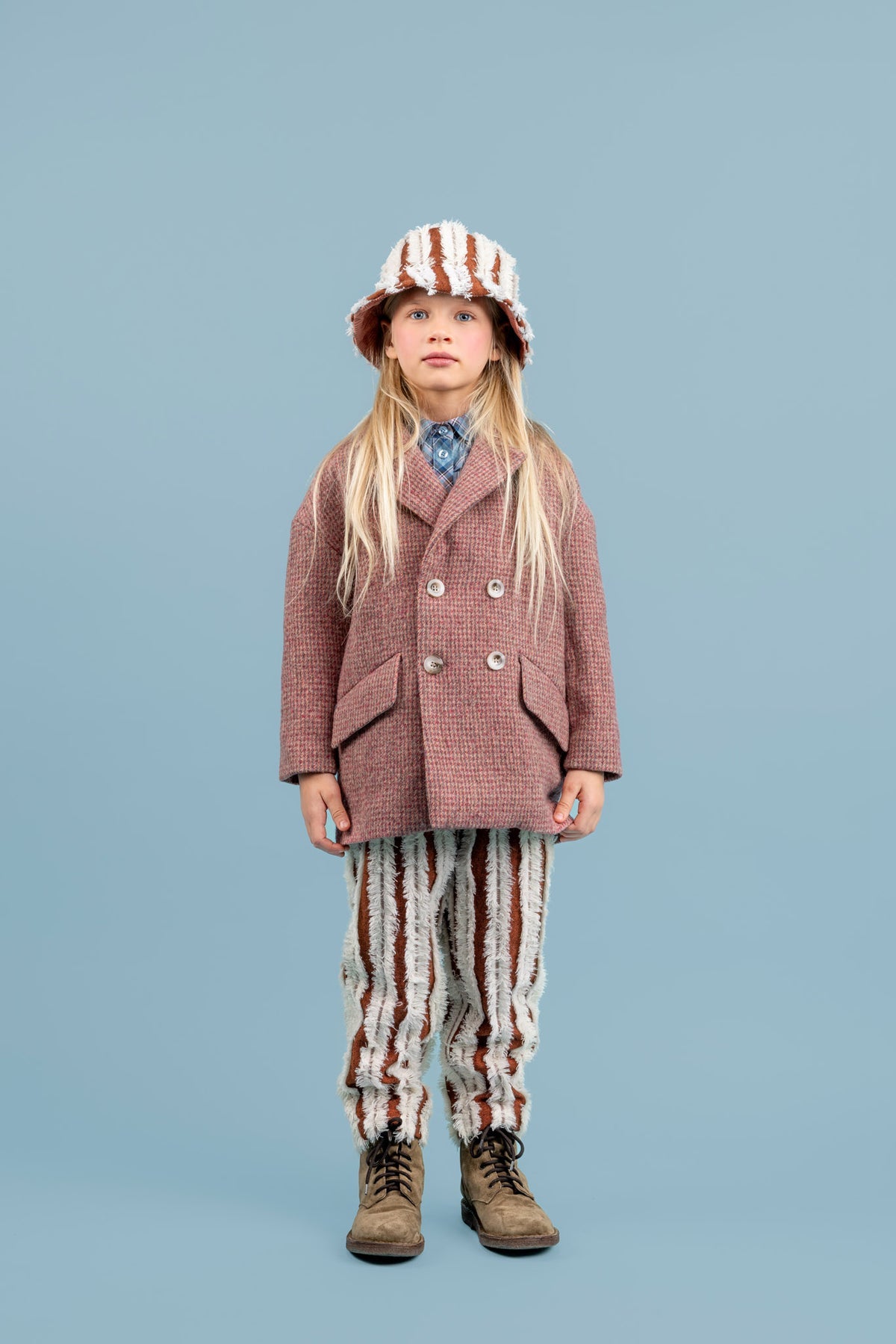 Chloe Wool Oversized Coat | Pink