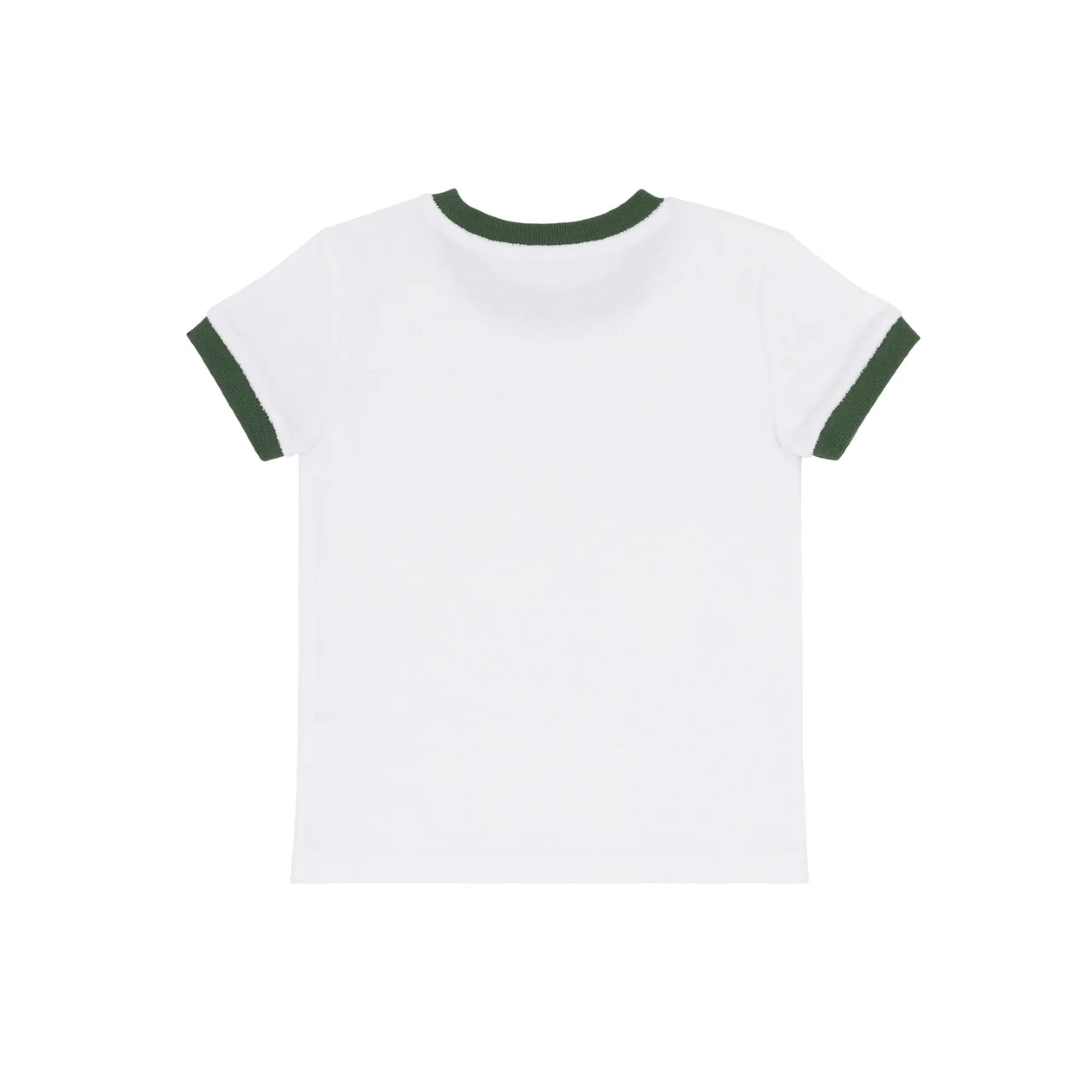 French Terry Ringer Tee | White / Evergreen