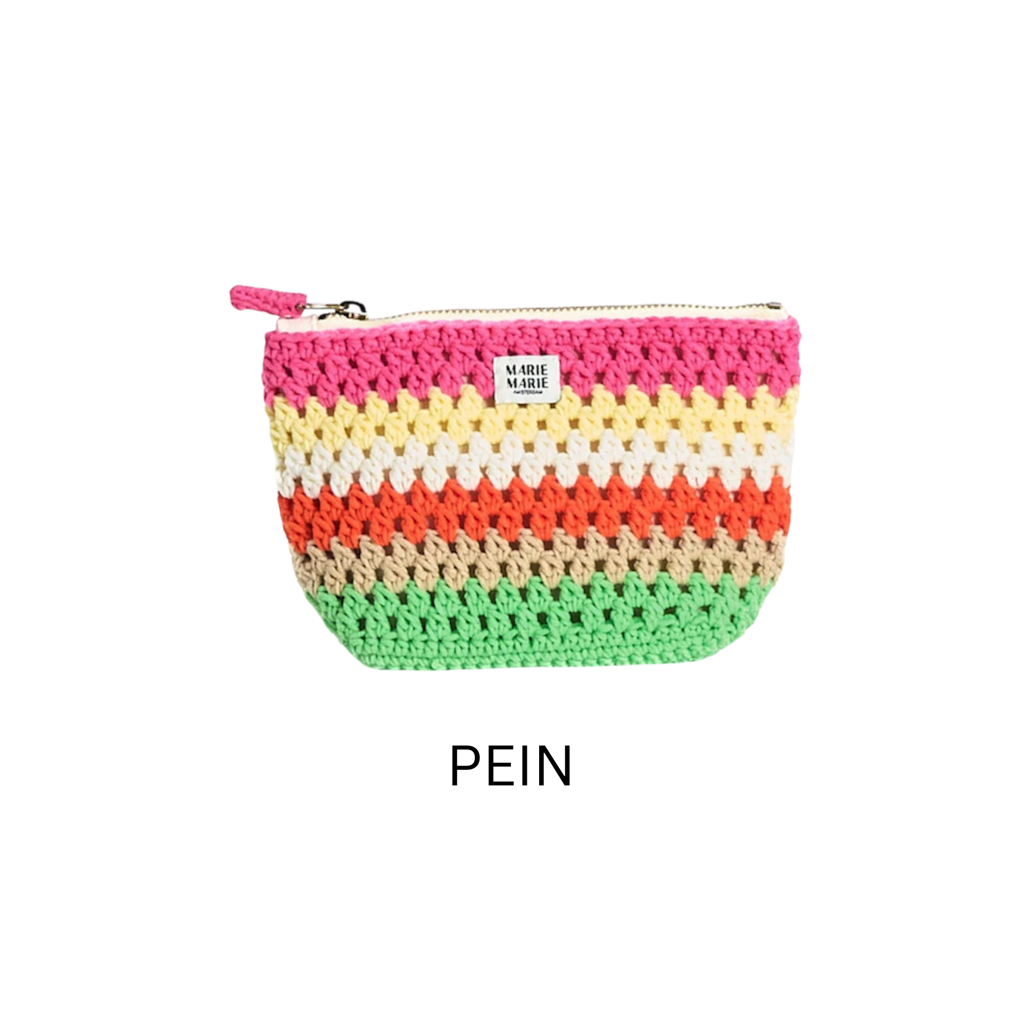 Striped Crochet Small Pouch