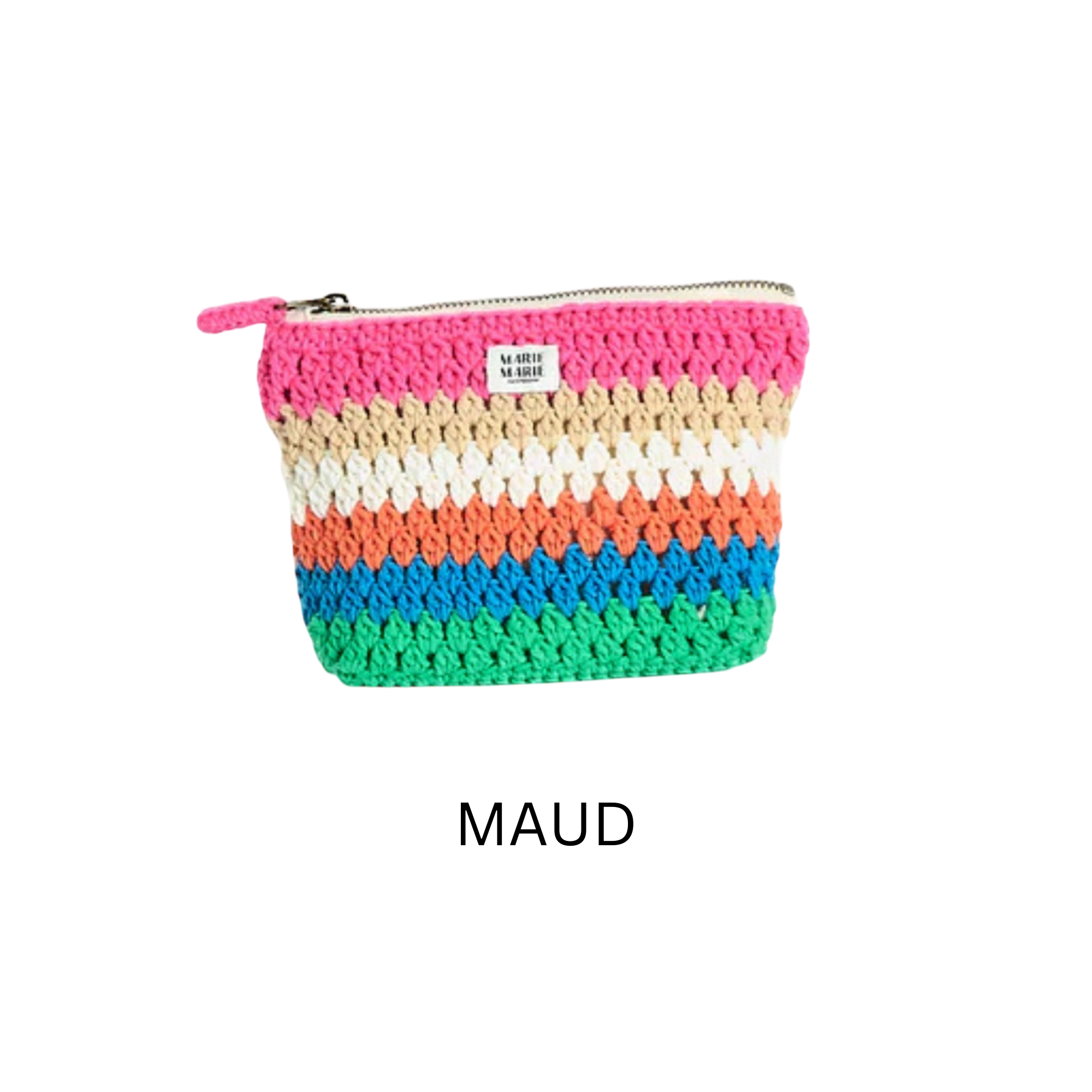 Striped Crochet Small Pouch