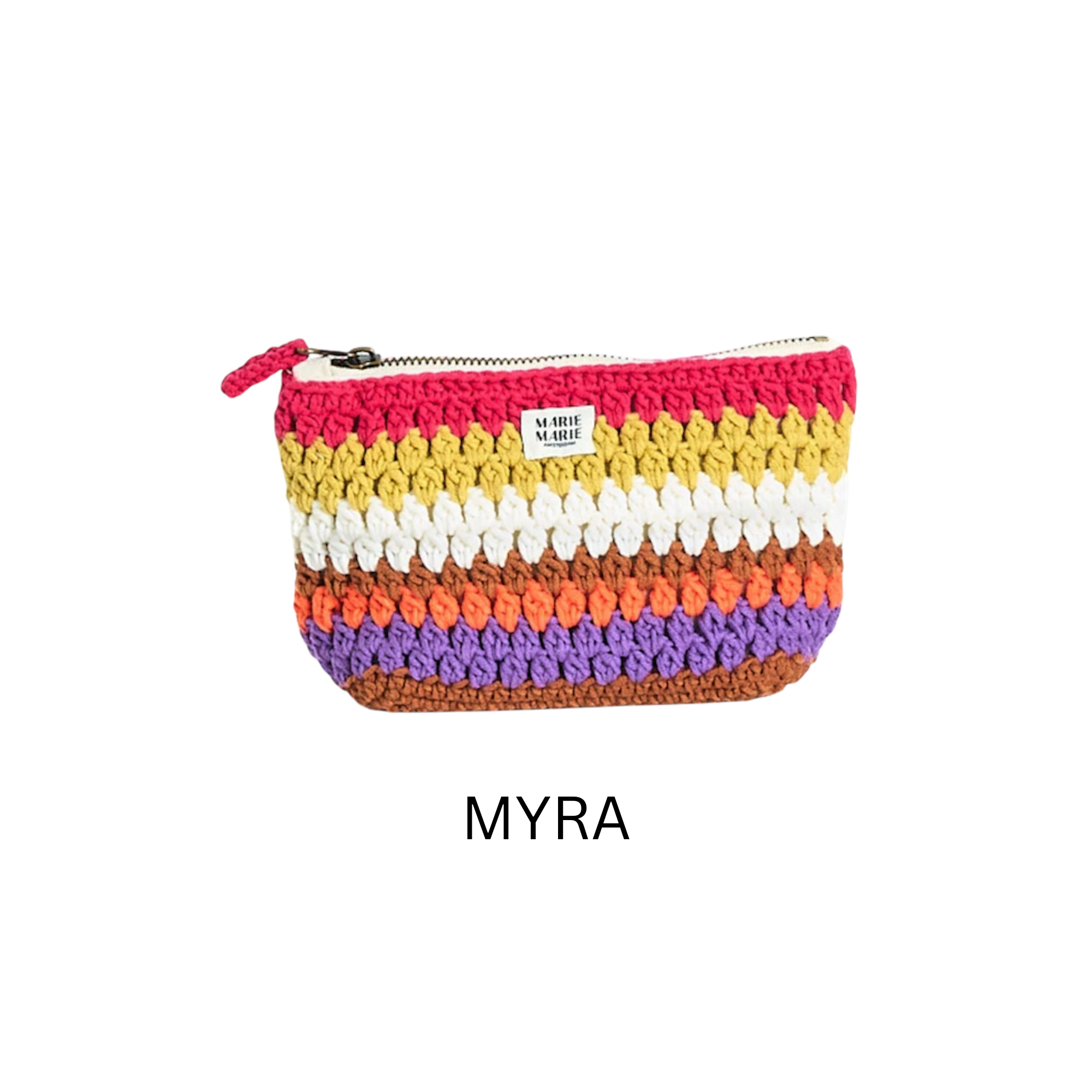 Striped Crochet Small Pouch