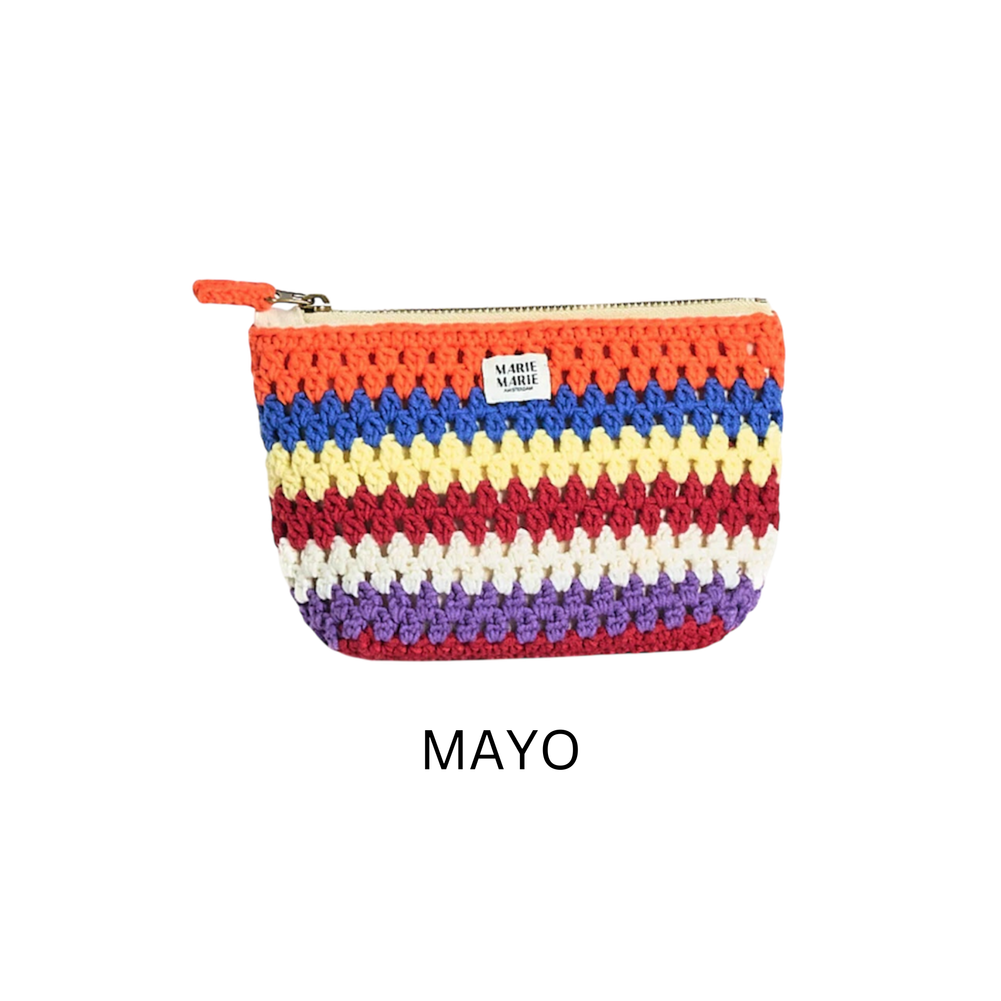 Striped Crochet Small Pouch