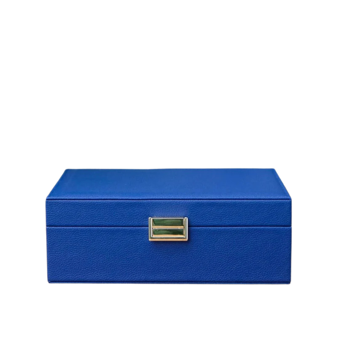 Louise Leather Jewelry Box | Navy Blue