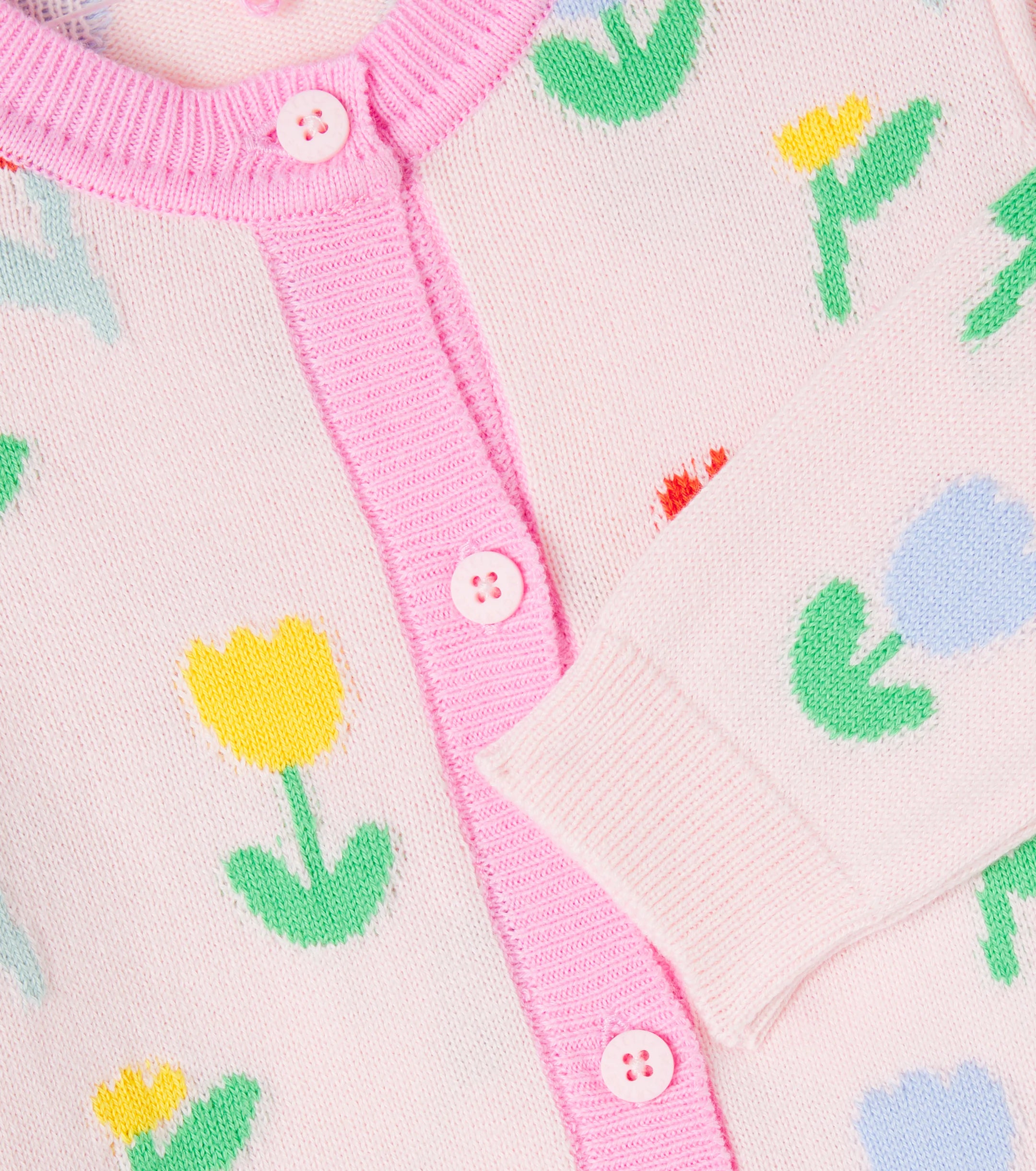 Baby Floral Cotton Cardigan | Rosa