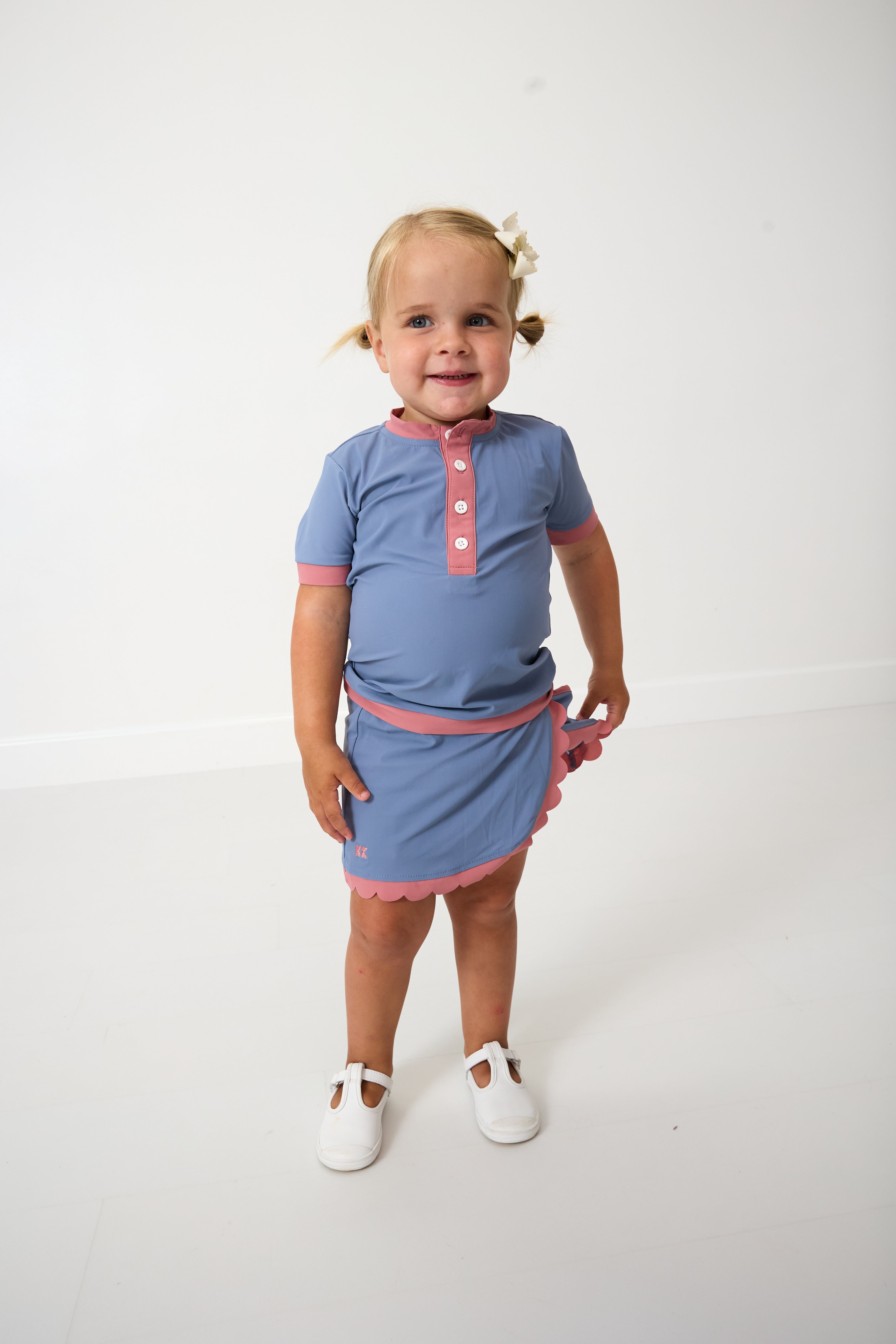 Henley Shirt | Slate/Dusty Pink