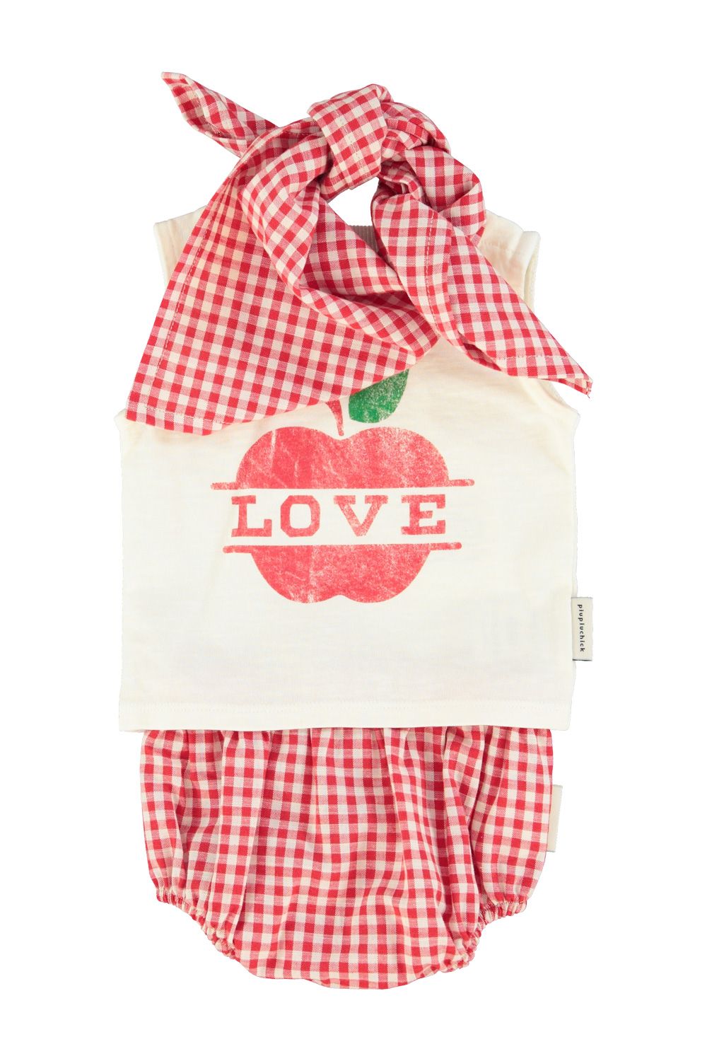 Checkered Baby Bloomers | Red/Ecru