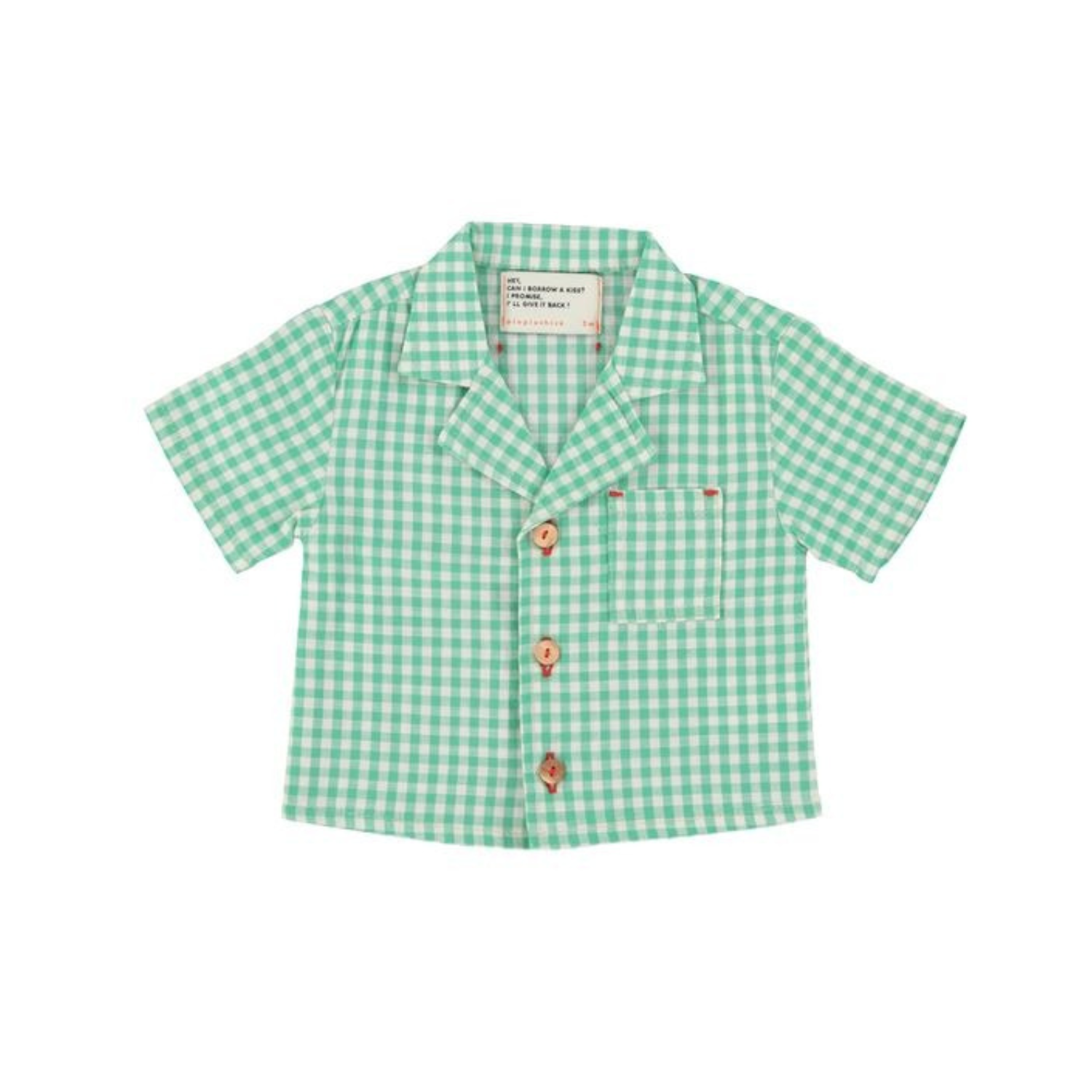 Checkered Hawaiian Shirt | Green/Ecru