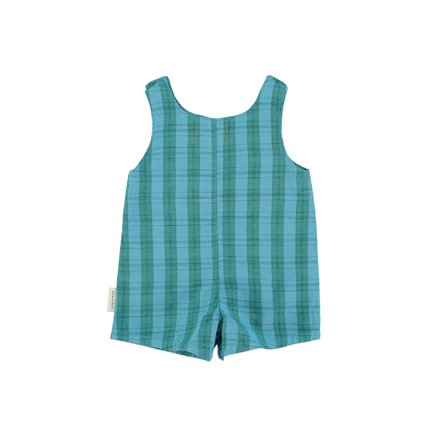 Checkered Baby Short Jumpsuit | Blue/Green