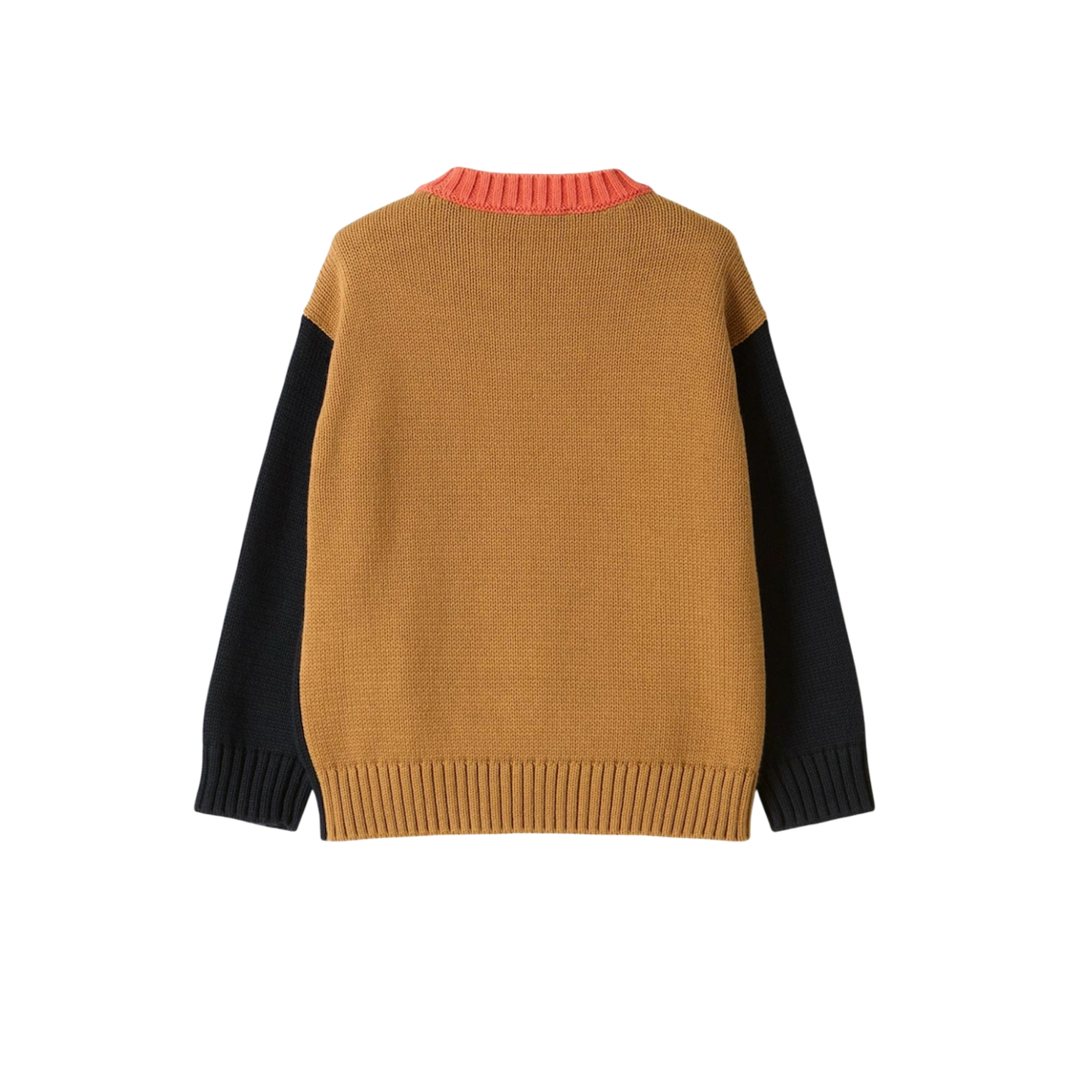 Color Block Sweater | Blue/Beaver Brown