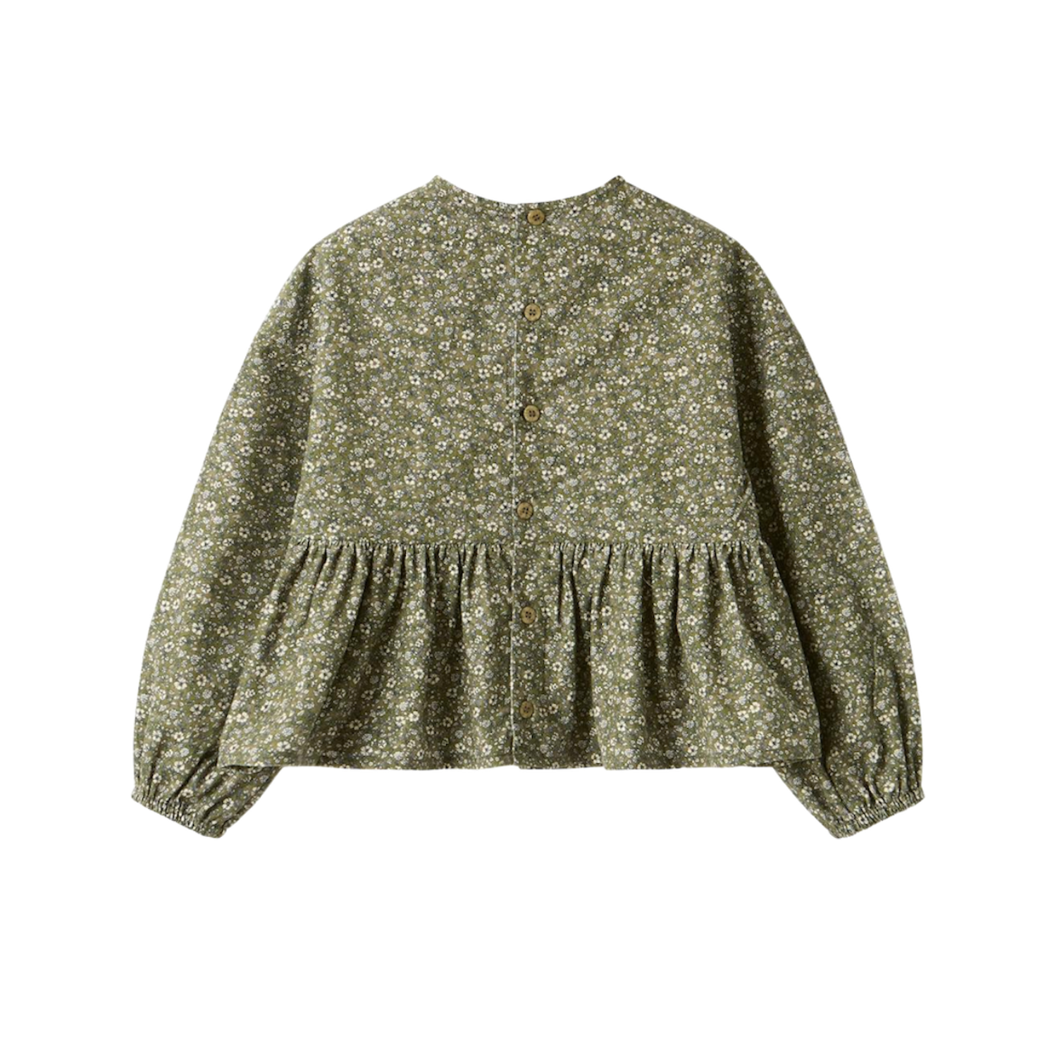 Floral Velvet Blouse | Forest Green
