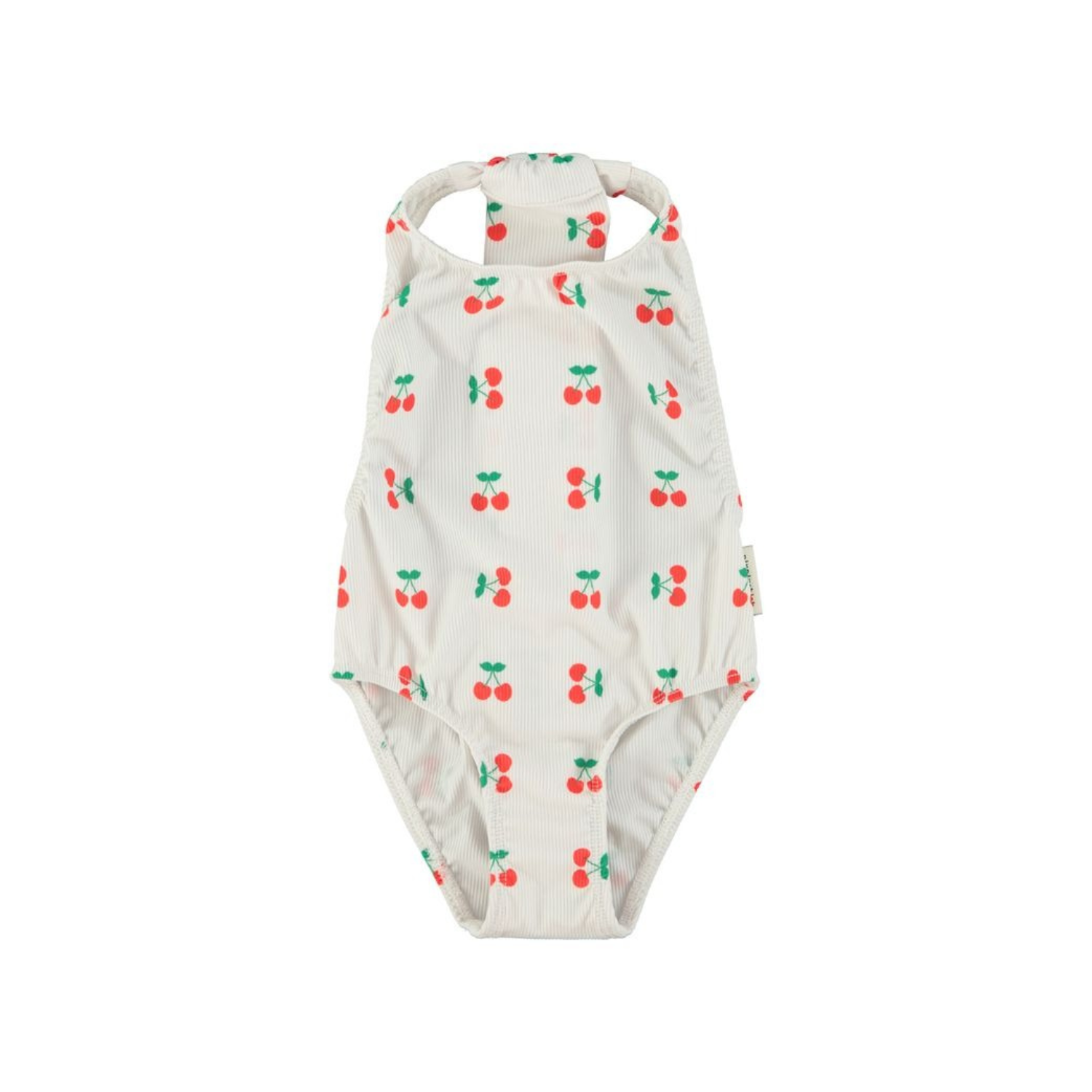 Cherry Print Back Bow Swimsuit | Ecru