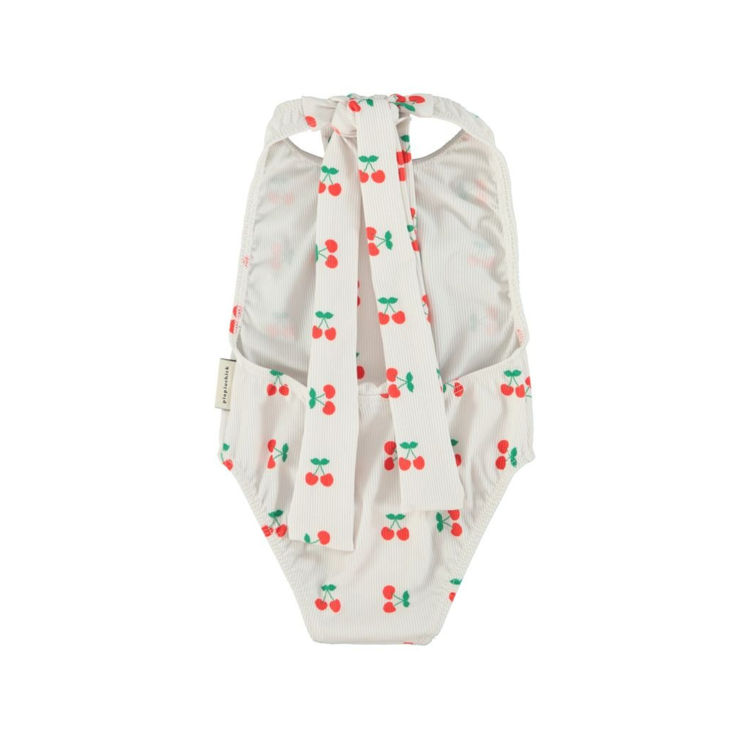 Cherry Print Back Bow Swimsuit | Ecru