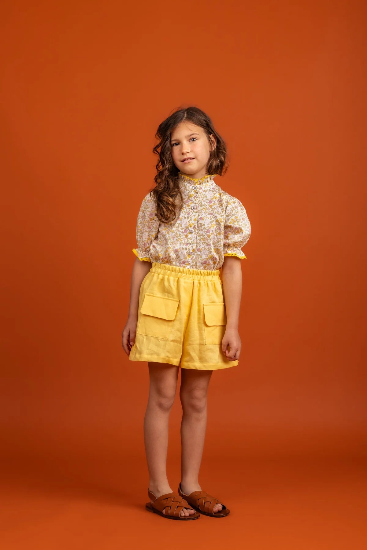 Aria Shorts With Pockets Linen | Yellow