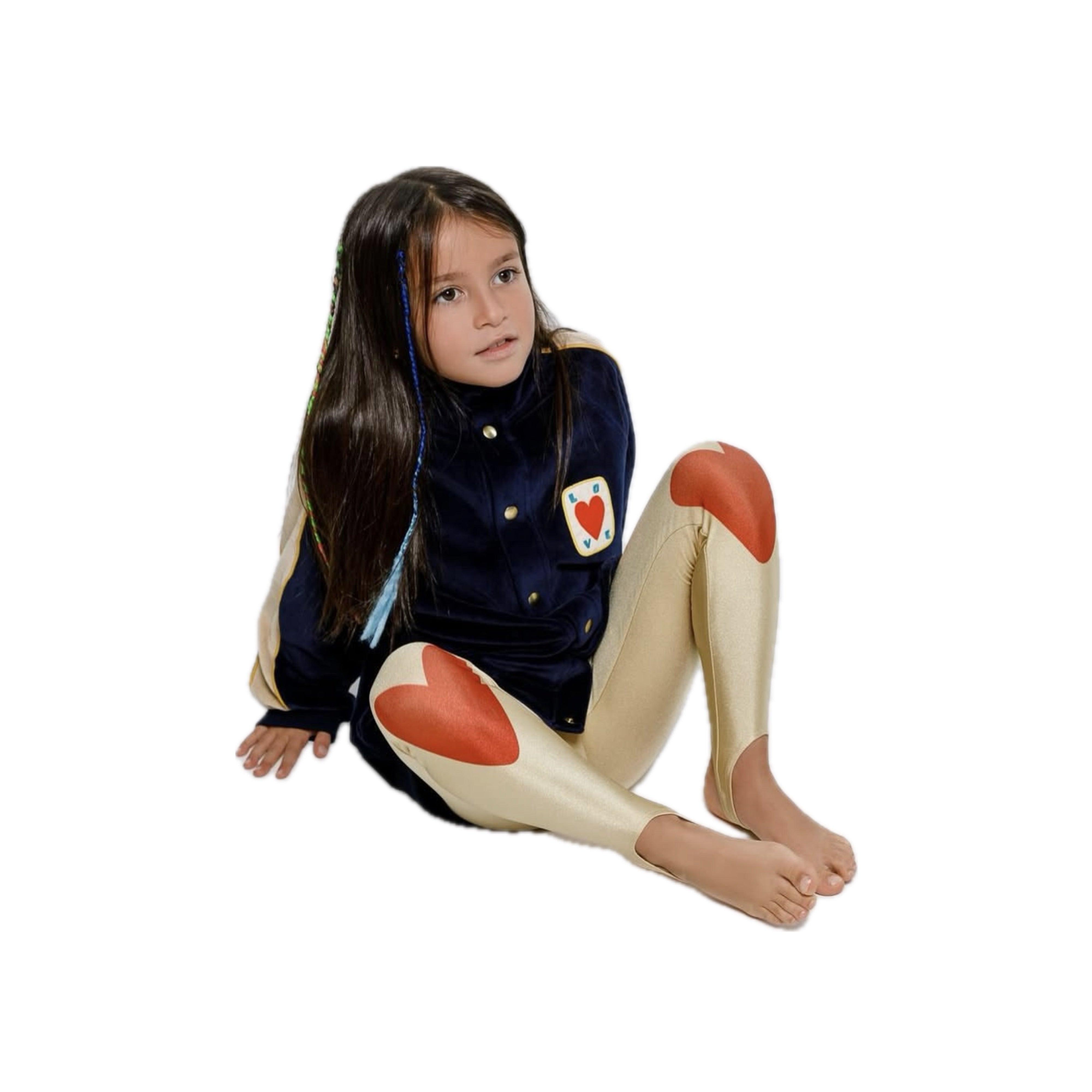 Heart Electra Leggings | Golden/Red