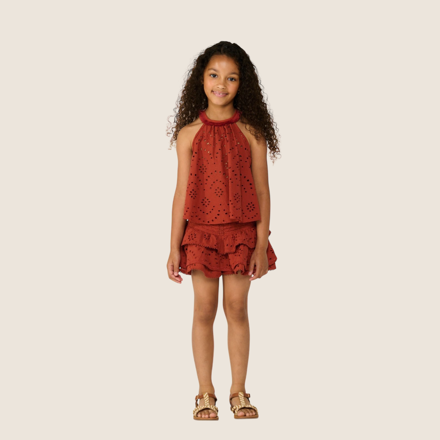 Cleo Top & Alizee Mini Skirt Set | Paprika
