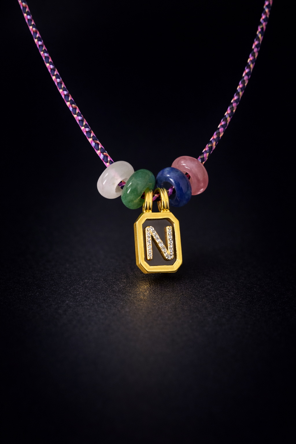 Sunset Stones Necklace | Clear Letters