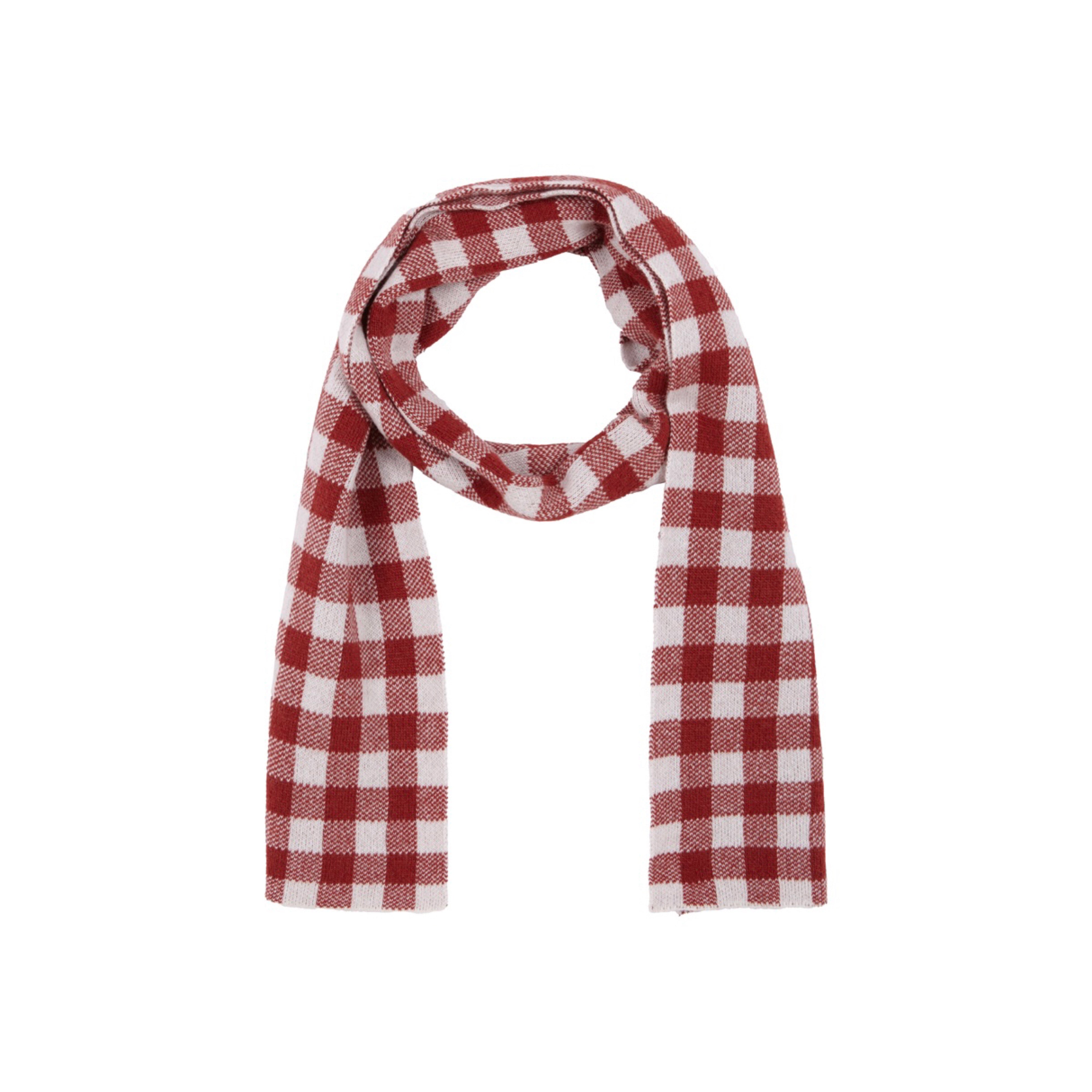 Gingham Knit Scarf | Russet