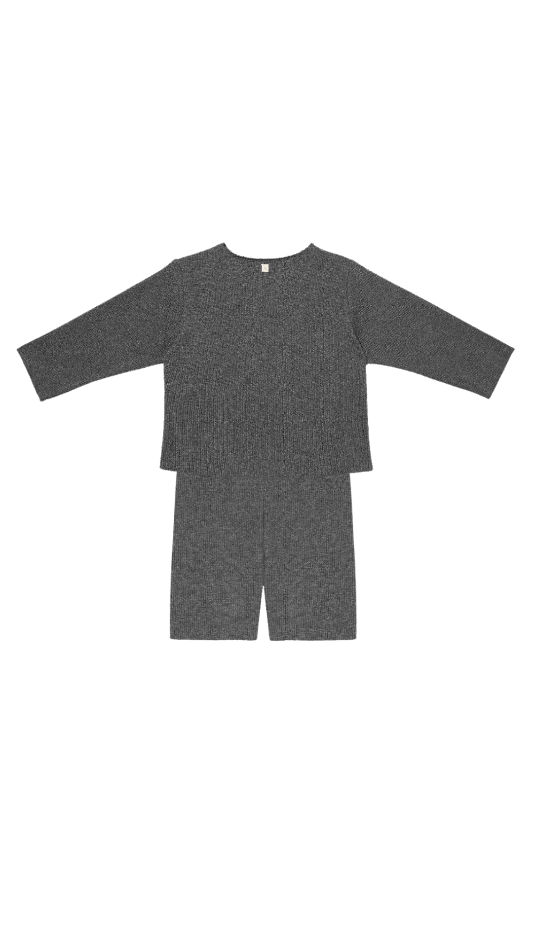 Rib Shorts Set | Dark Grey