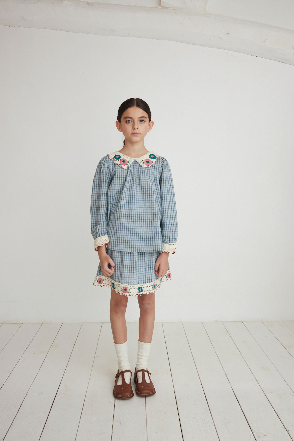 Rhea Blouse | Blue Check