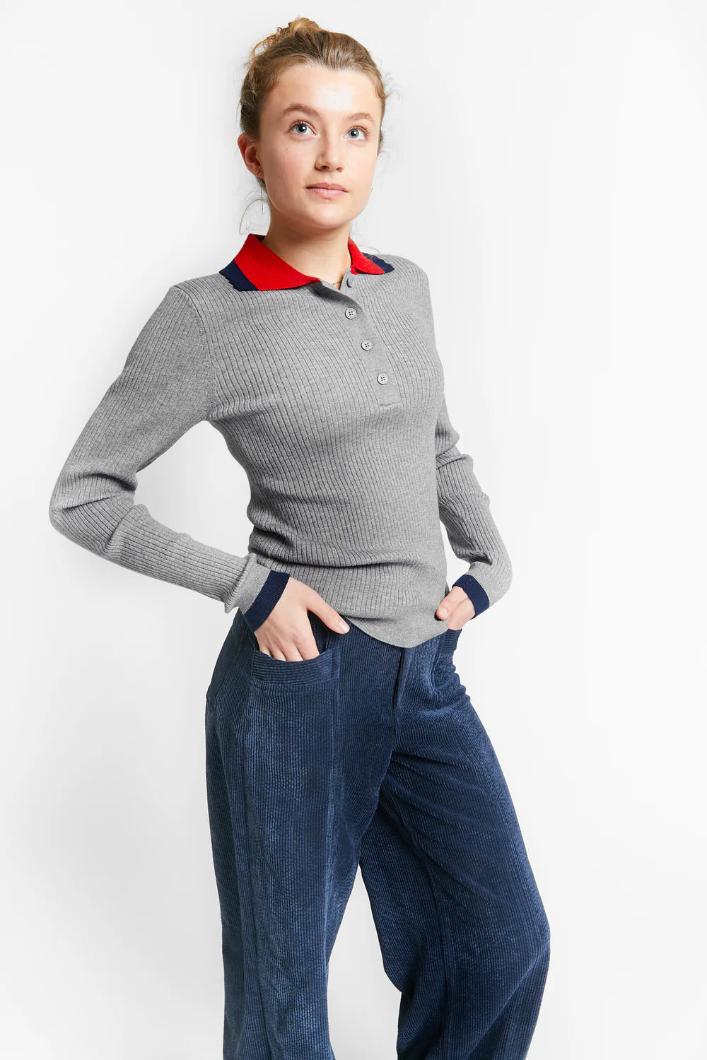 Today Polo Pullover | Grey Melange