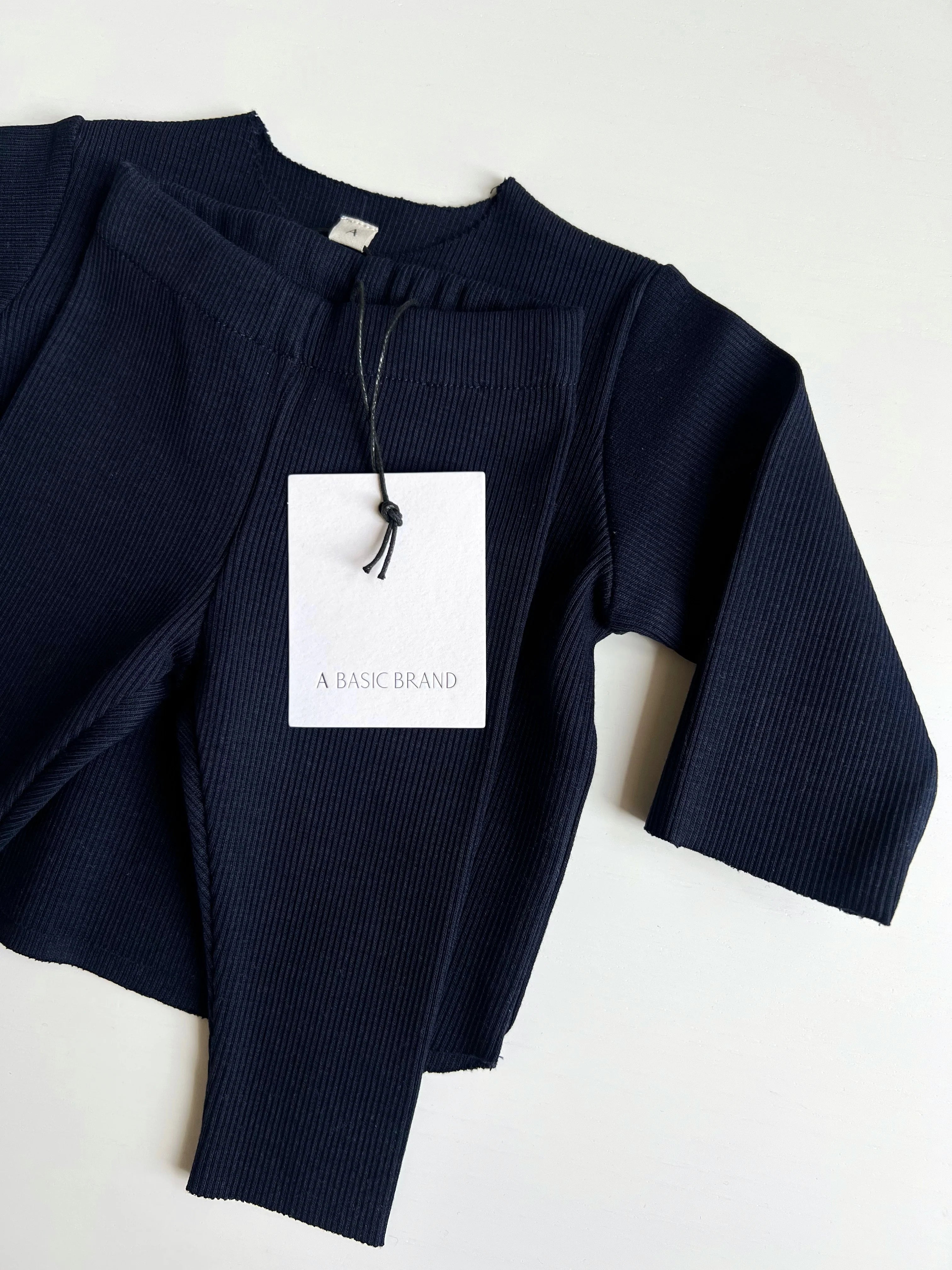 Rib Sweatshirt Set | Navy