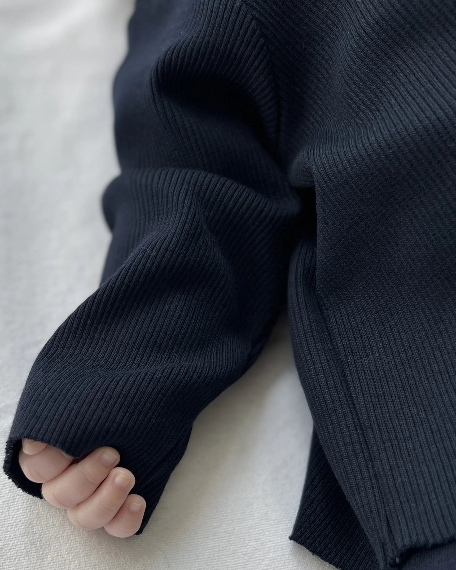 Rib Sweatshirt Set | Navy