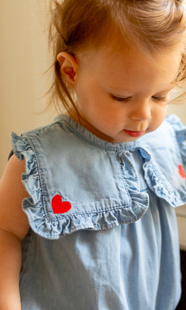 Celesta Chambray Romper | Light Blue