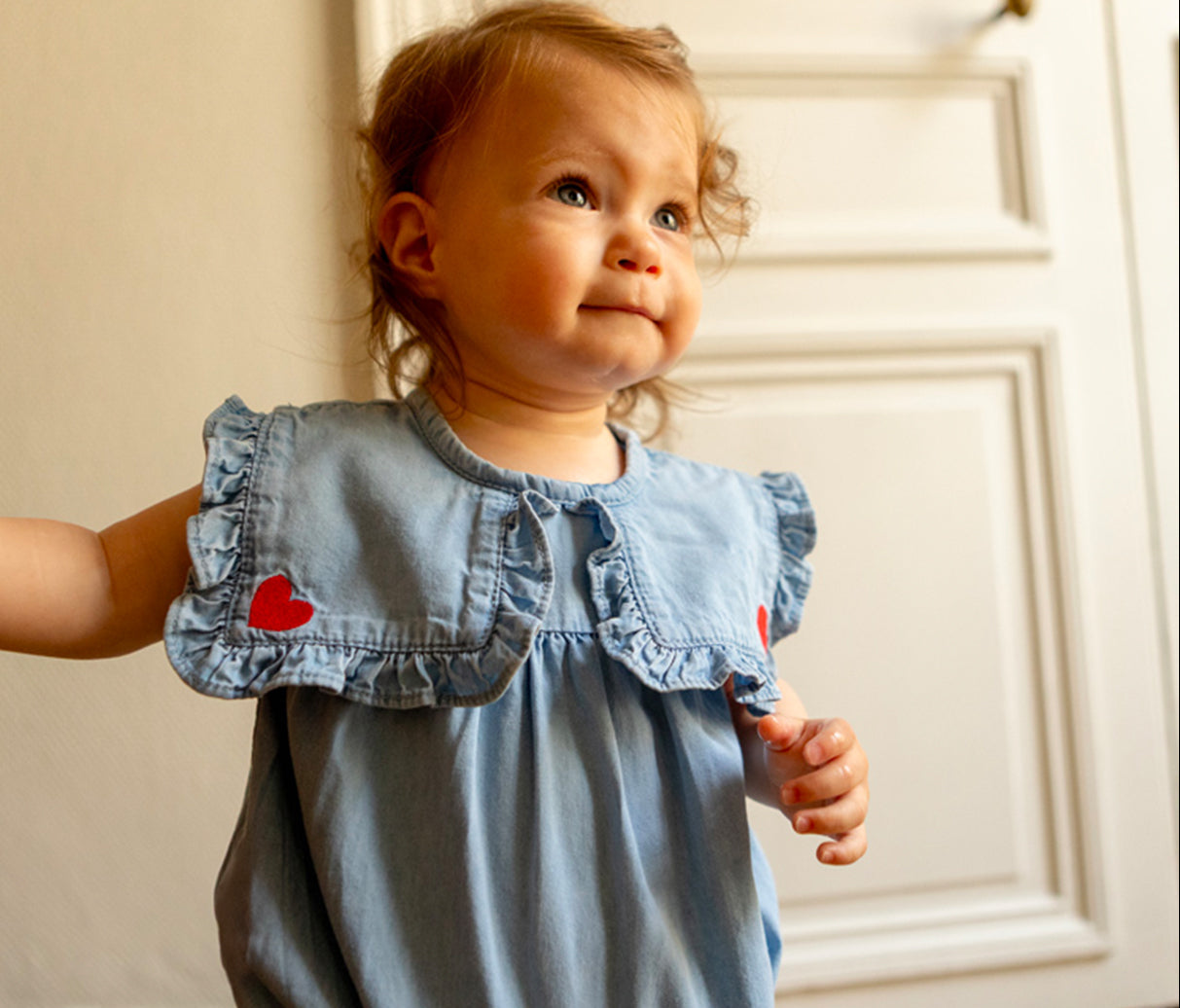 Celesta Chambray Romper | Light Blue