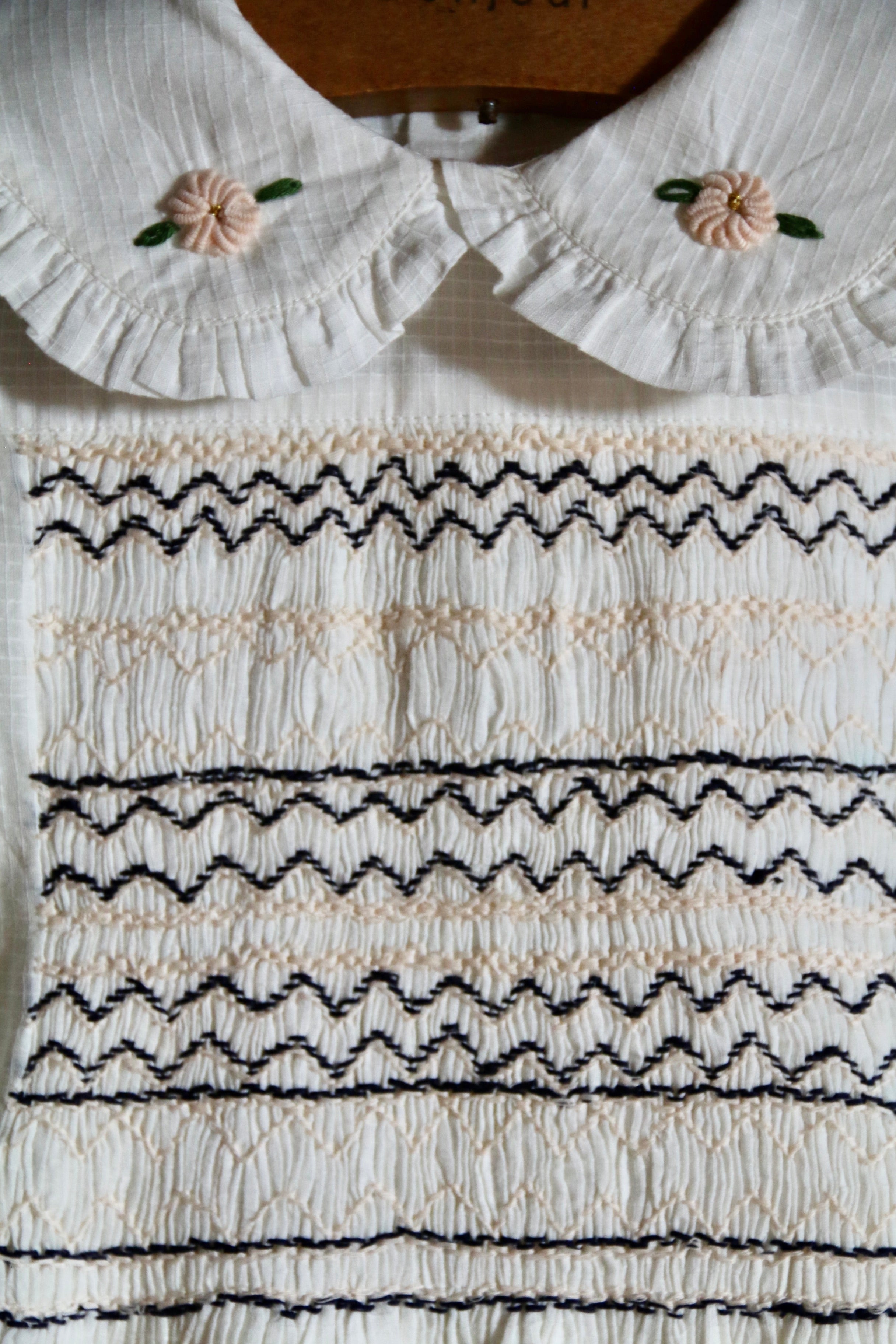 Handsmock Dress | Natural Check Voile