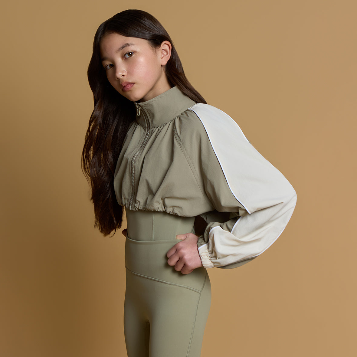 Cropped Windbreaker | Khaki