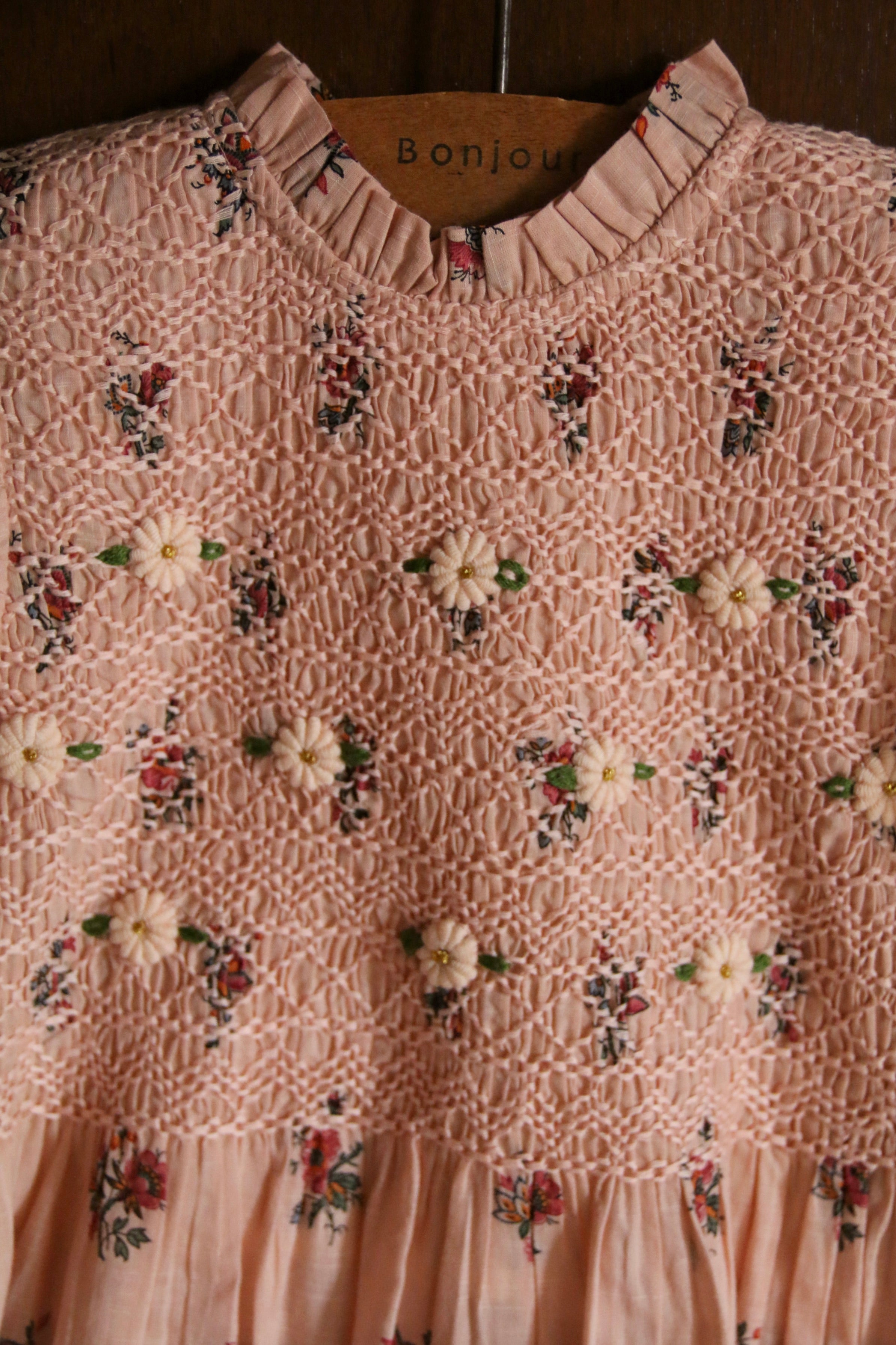 Handsmock Blouse | Pink Garden Flowers