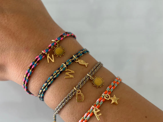 Braided Bracelets | Initial + Charm