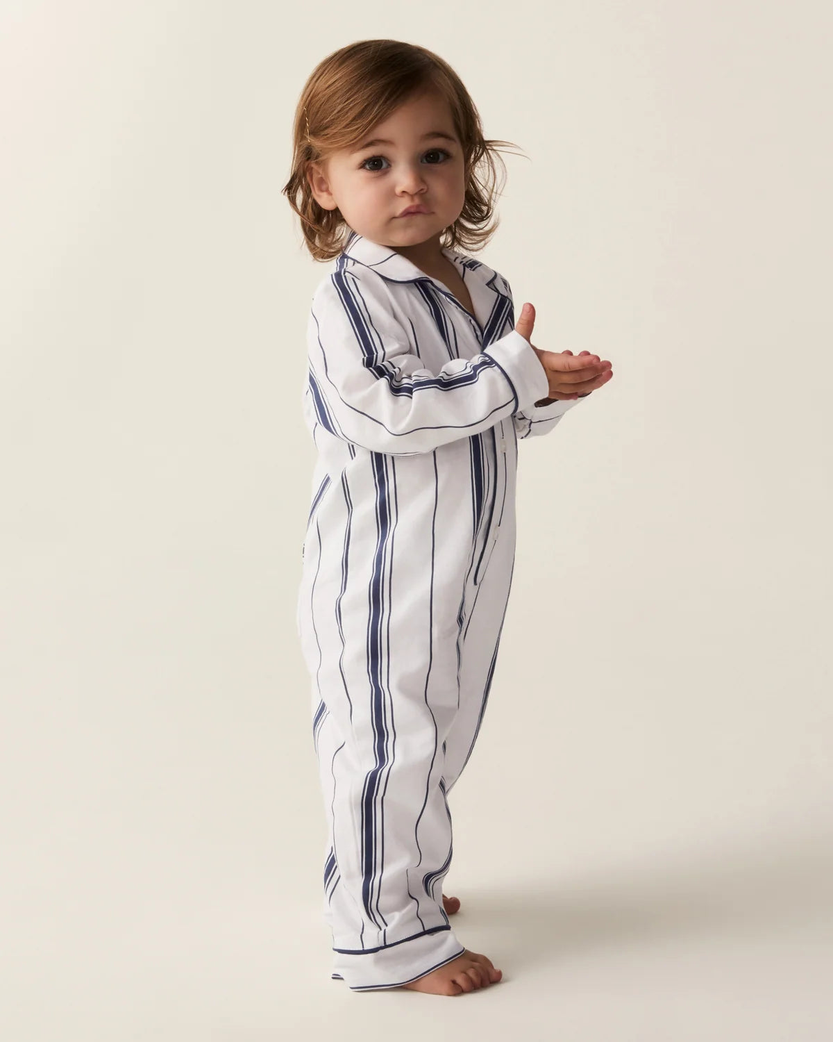 Twill Classic Romper | Navy Parlor Stripe